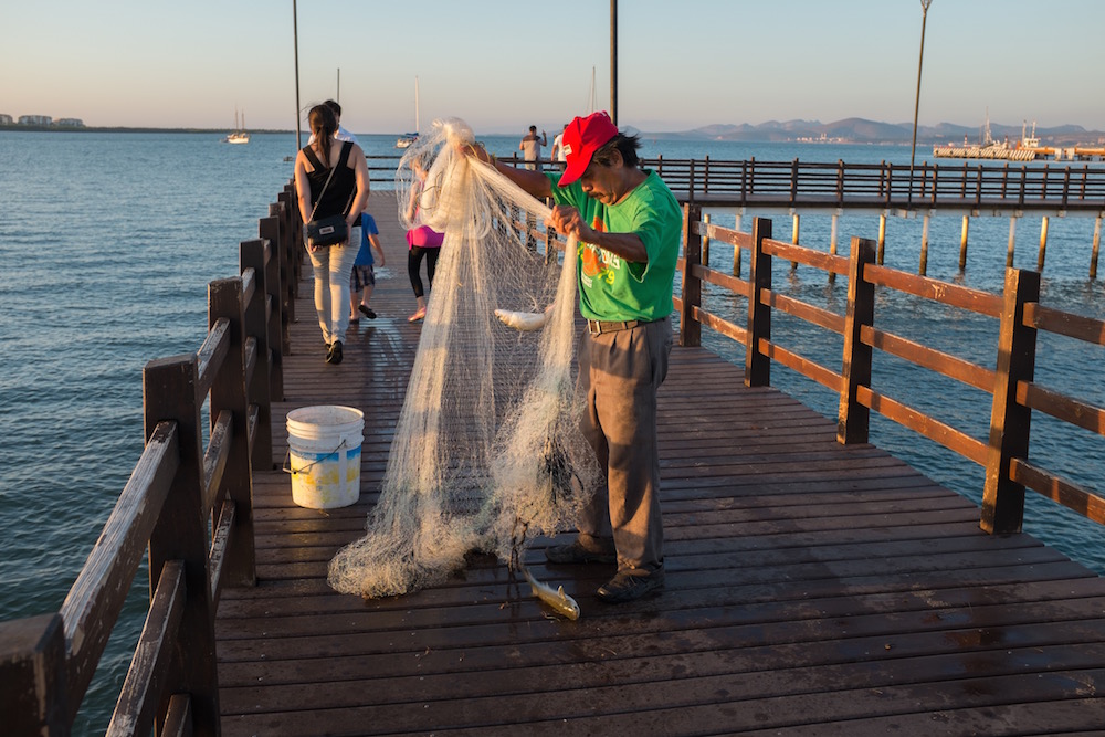 La Paz Malecon fisherman