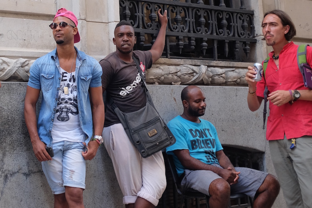 Cuban men hanging out in Havana
