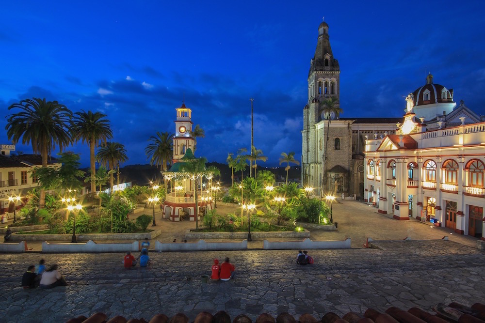 Cuetzalan Mexico at sunset