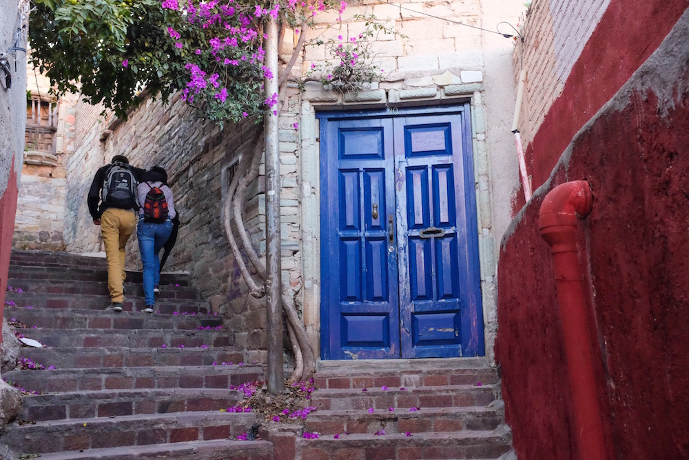 couple on stairs