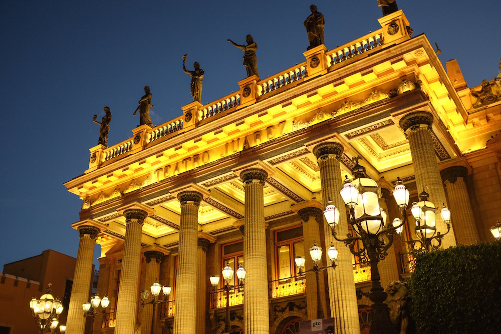 Teatro Juarez at night