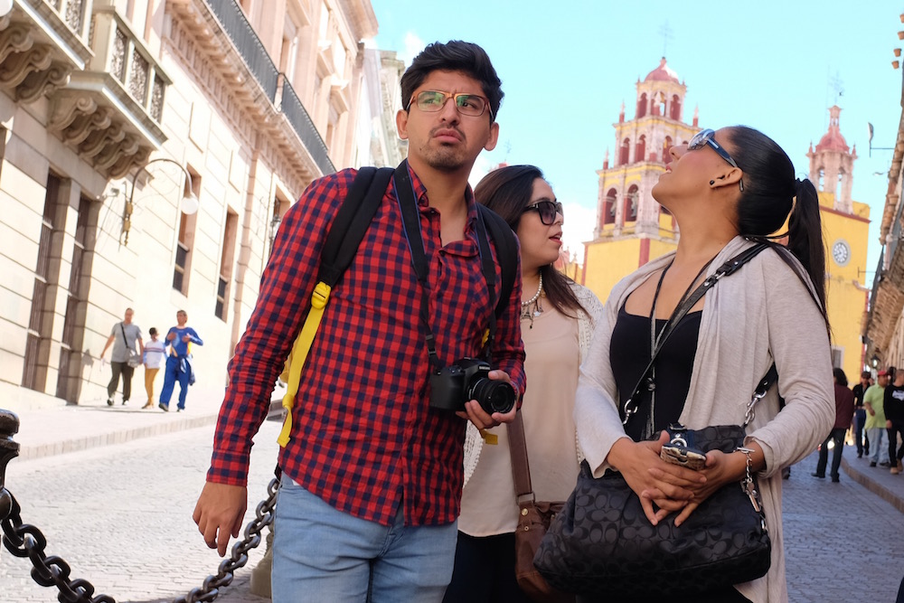 Tourists looking around