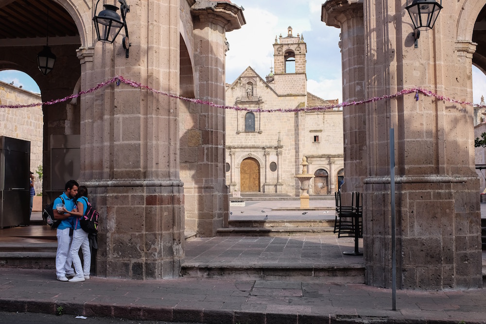 Morelia Mexico cathedral and lovers