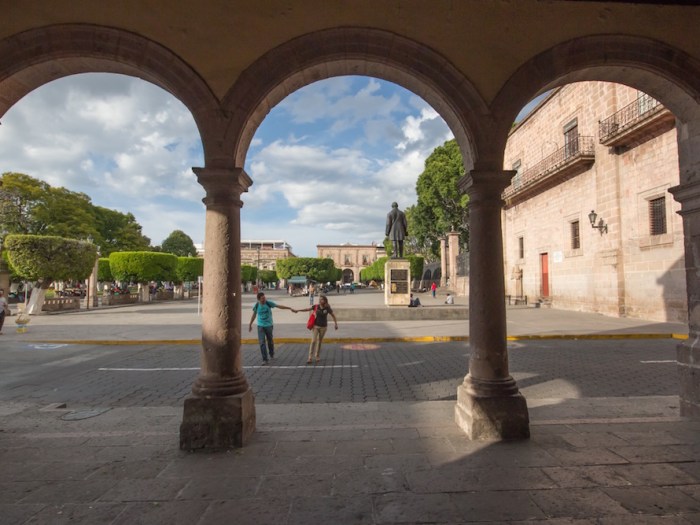Morelia couple holding hands