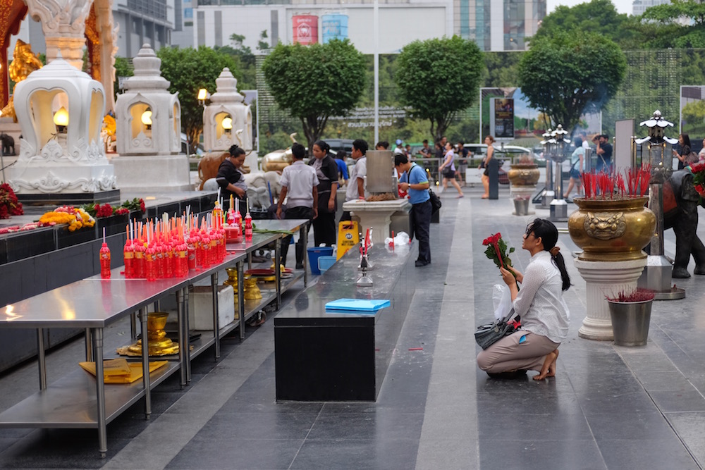 Praying at Siam mall