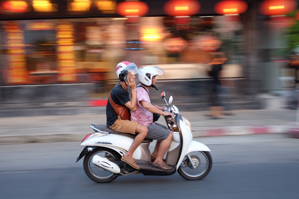 Motorbike and Chinese restaurant