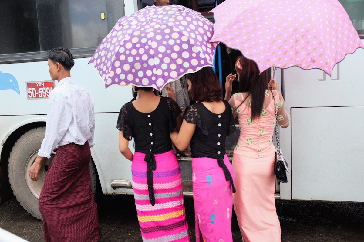 Beautiful dresses of local ladies in Burma