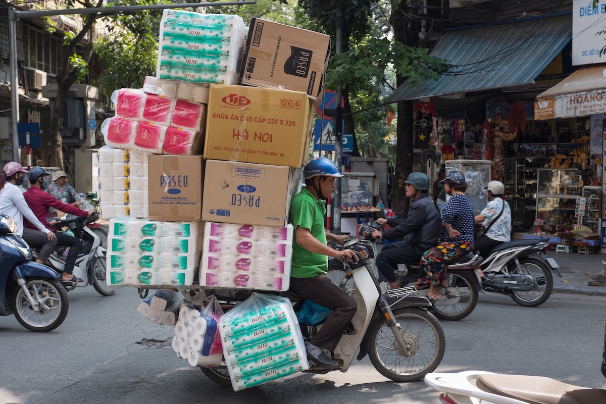 Overloaded motorbike Hanoi