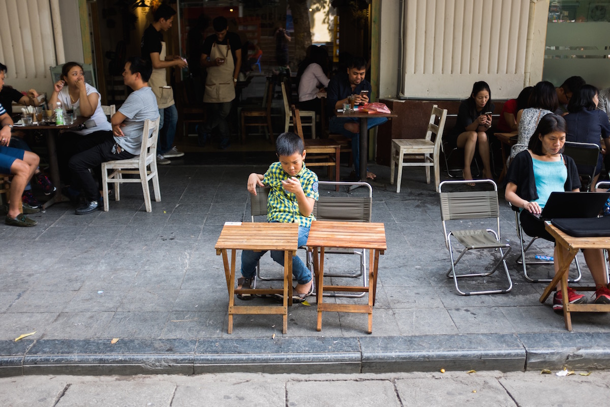 boy at a coffee shop