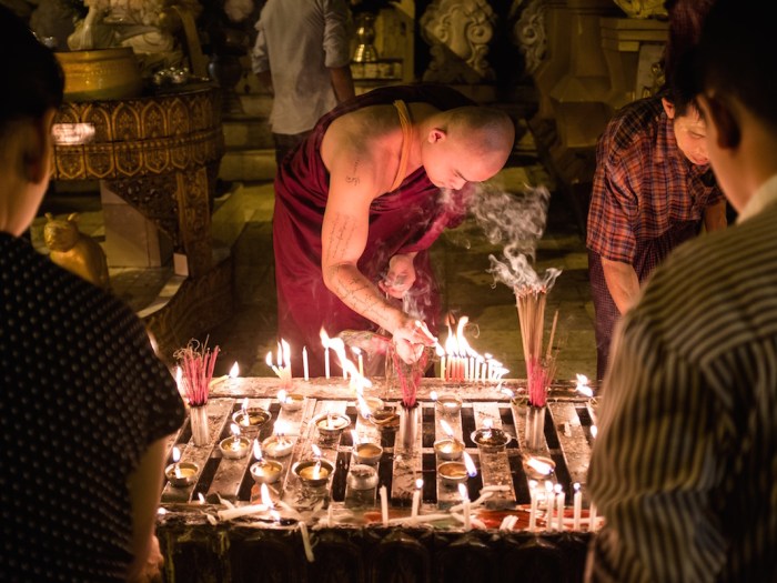 Monk at the Schwedagon Pagoda