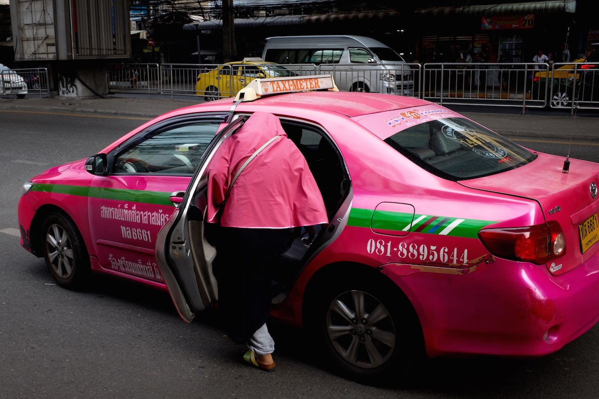 Bangkok pink taxi