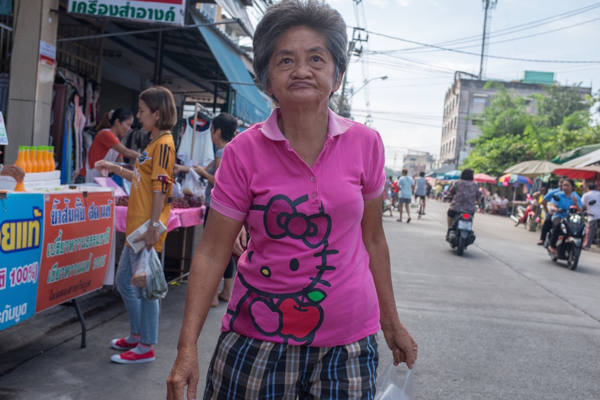Bangkok lady with Hello Kitty