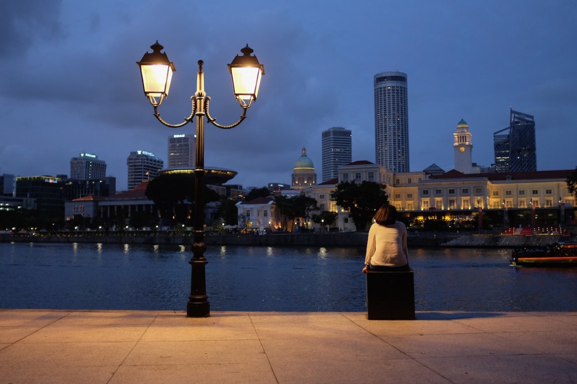 Singapore at night street photo