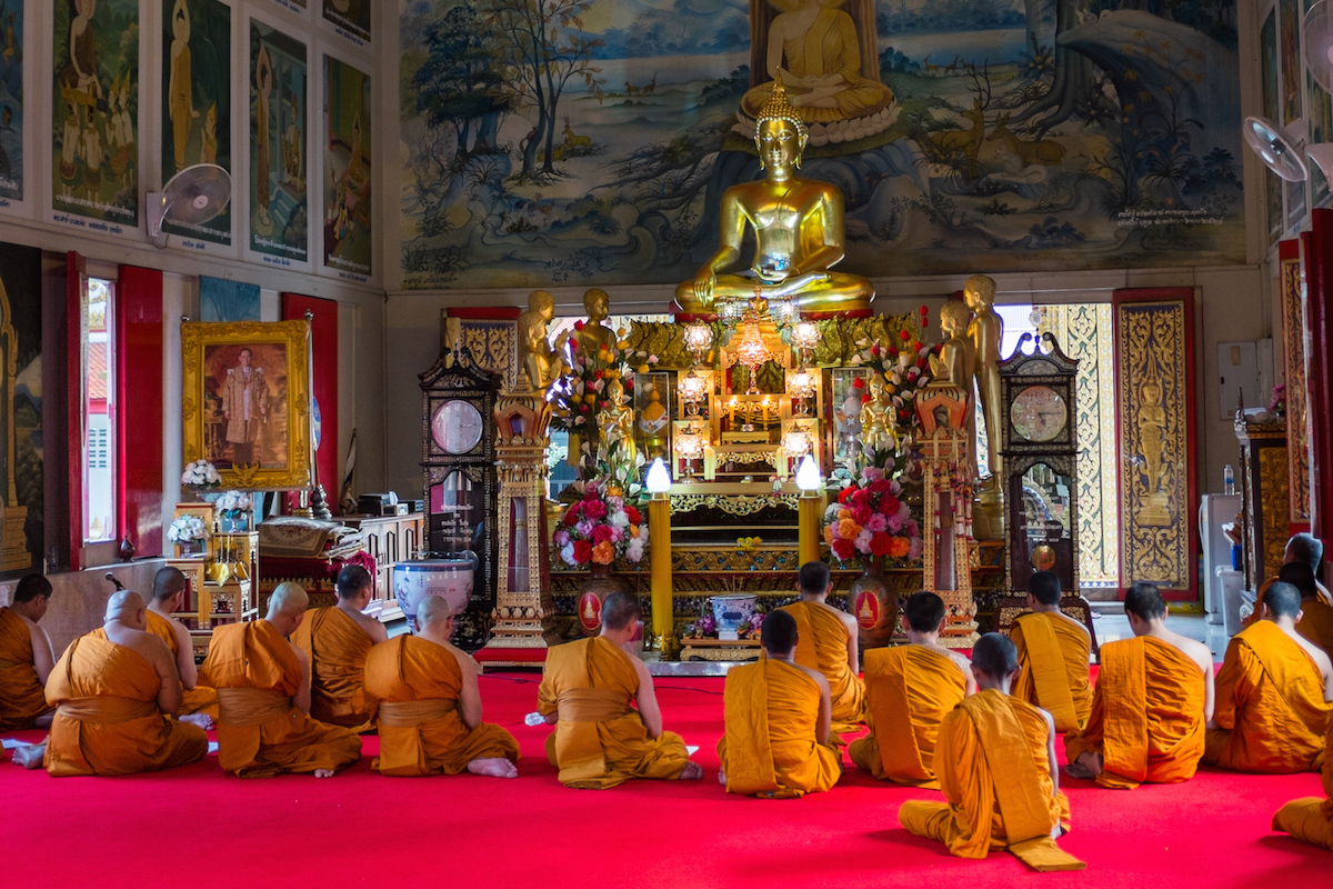 Monks at Wat Tepleela, Bangkok