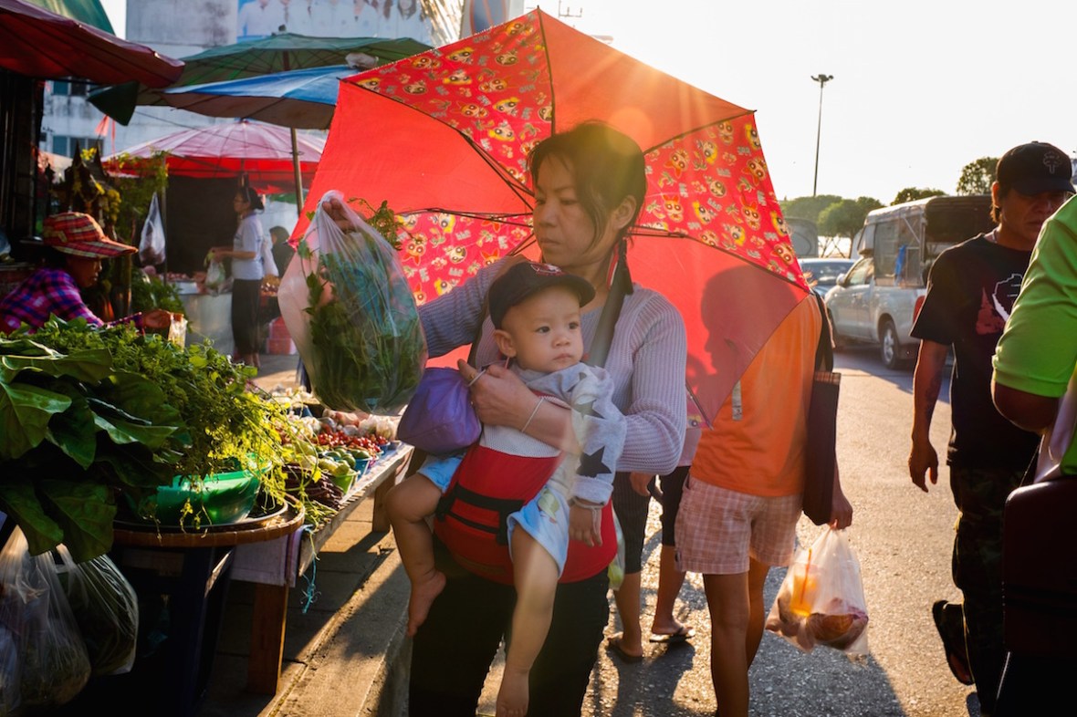 Bangkok baby at market Street photo