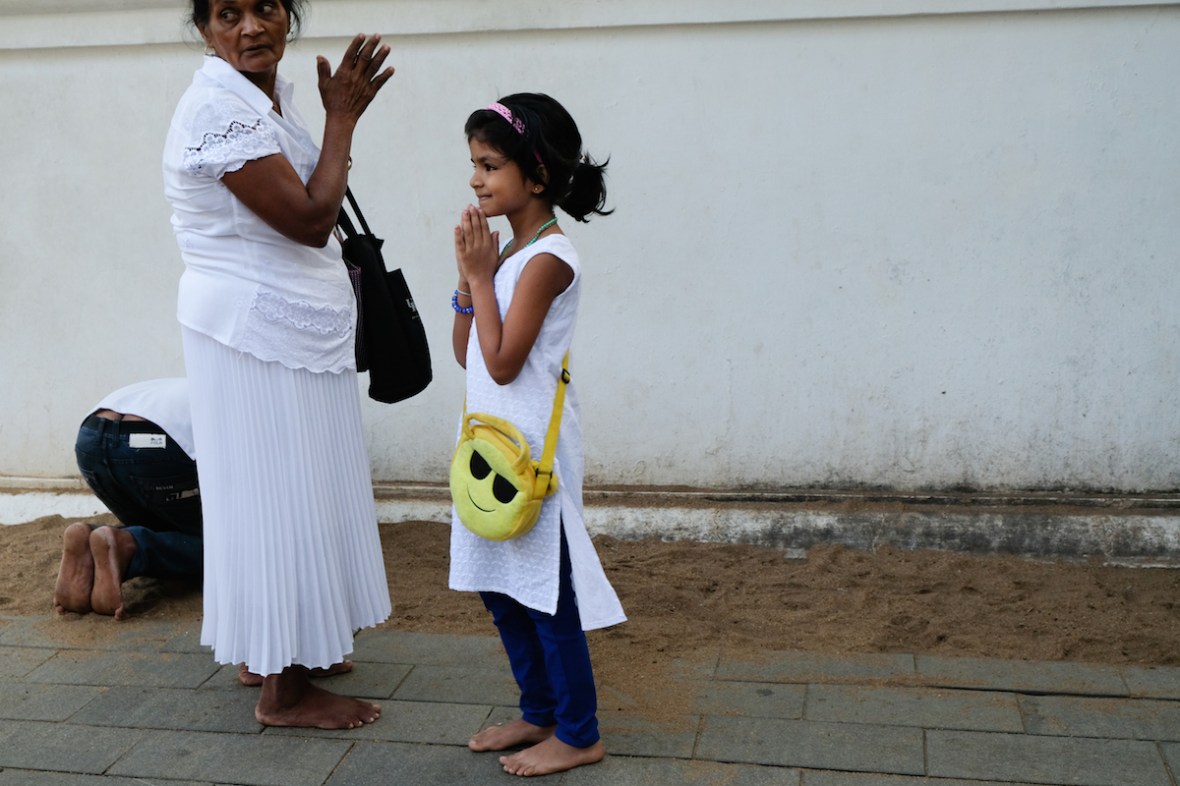 Praying at the Bodhi Tree.