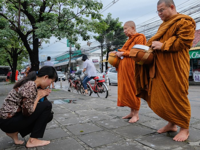 Alms collecting in Sammakorn Bangkok
