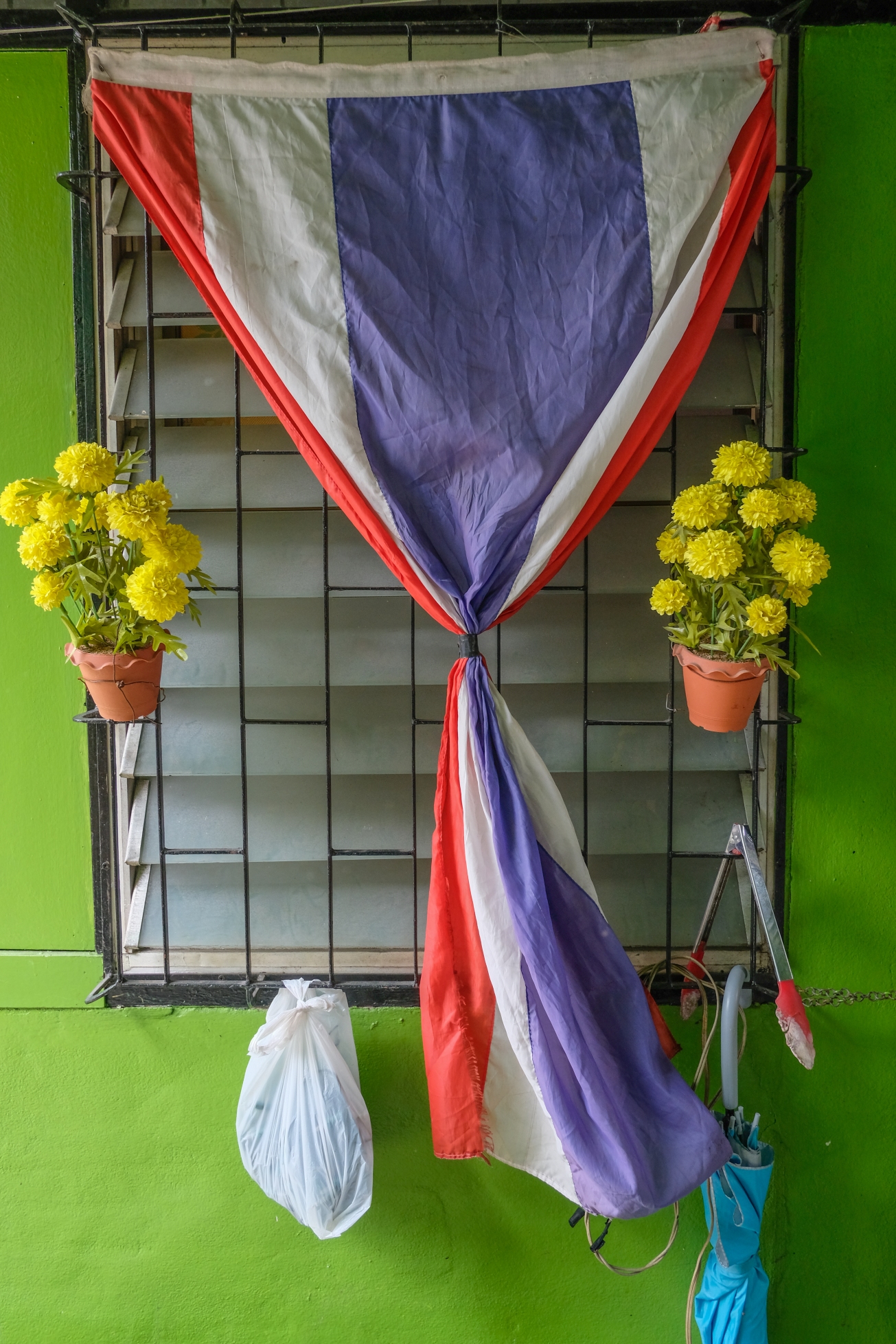 Bangkok street photography flag