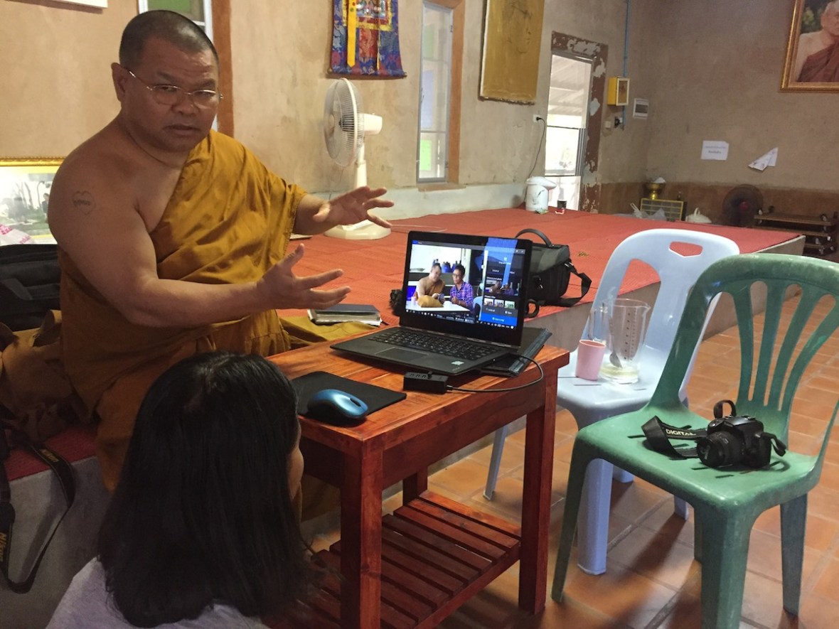 Monk teaching photography