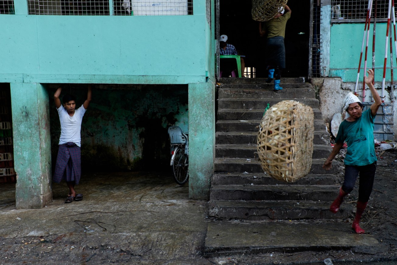 San Pya Market chicken vendors