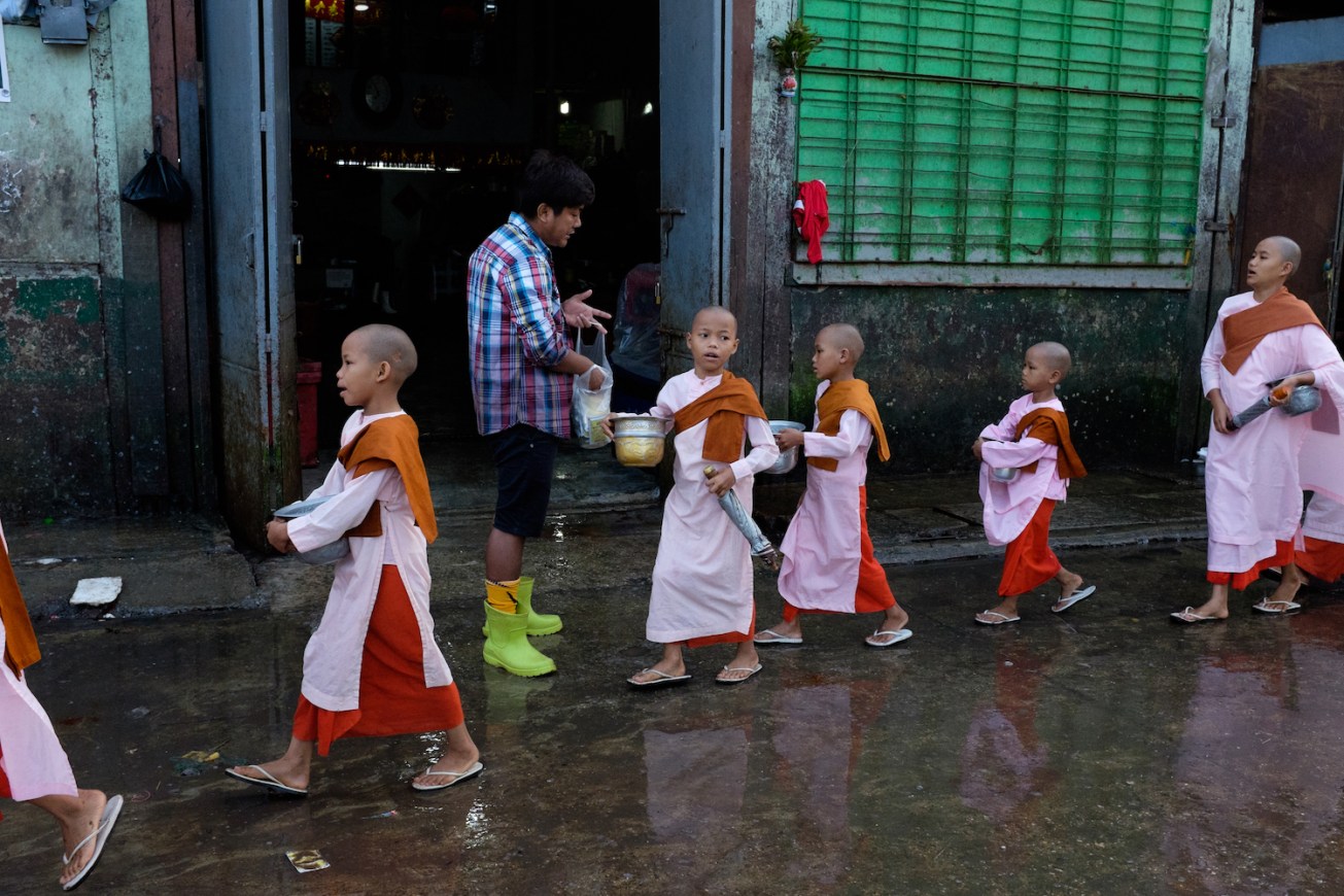 Yangon street photography nuns