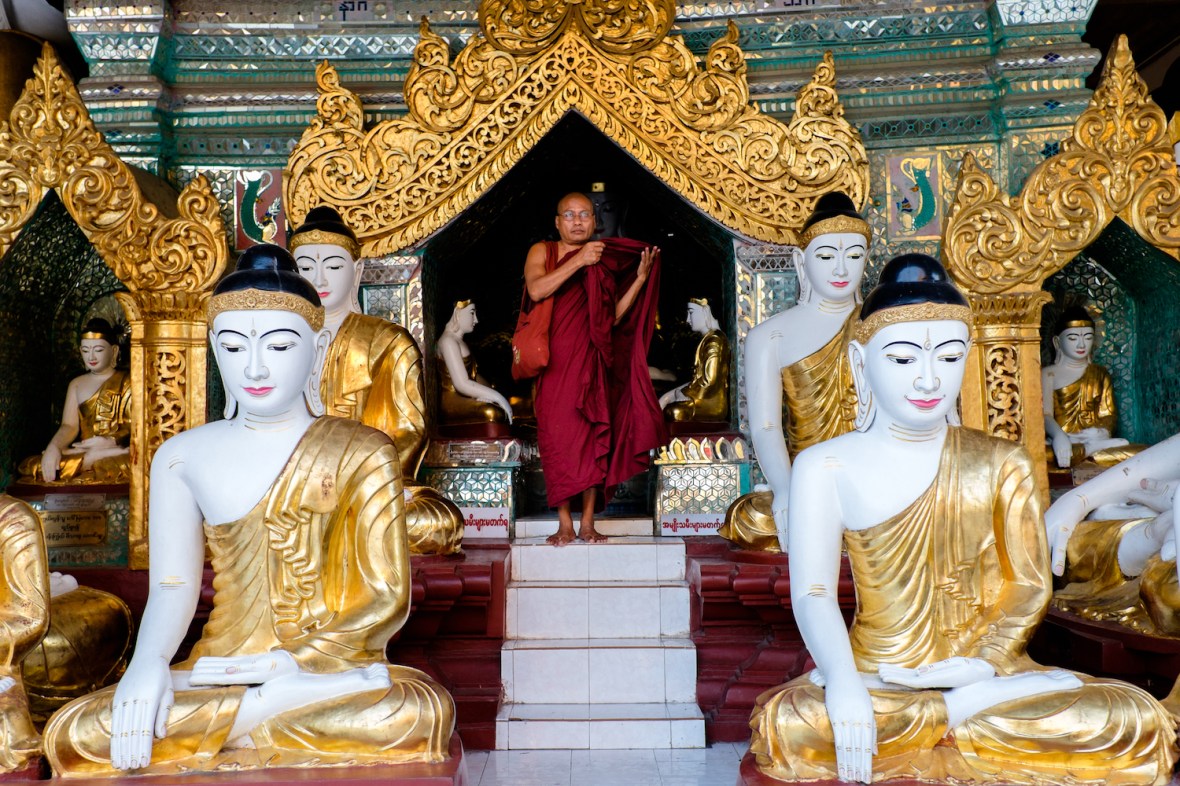 Shwedagon Pagoda Monk street photography