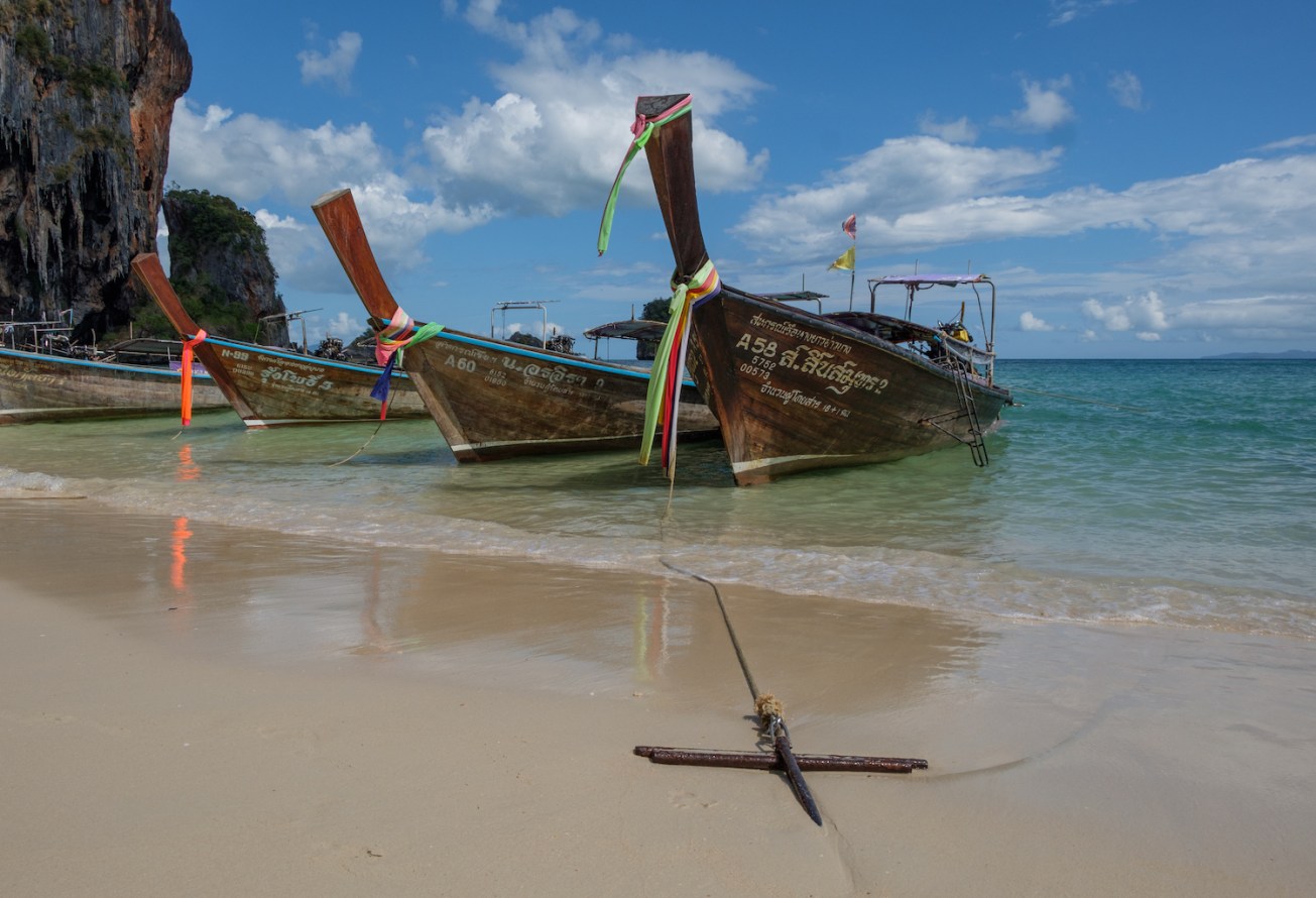 Railay Beach Thailand Long Tail Boat