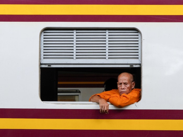 Monk at Hua Lamphong Station