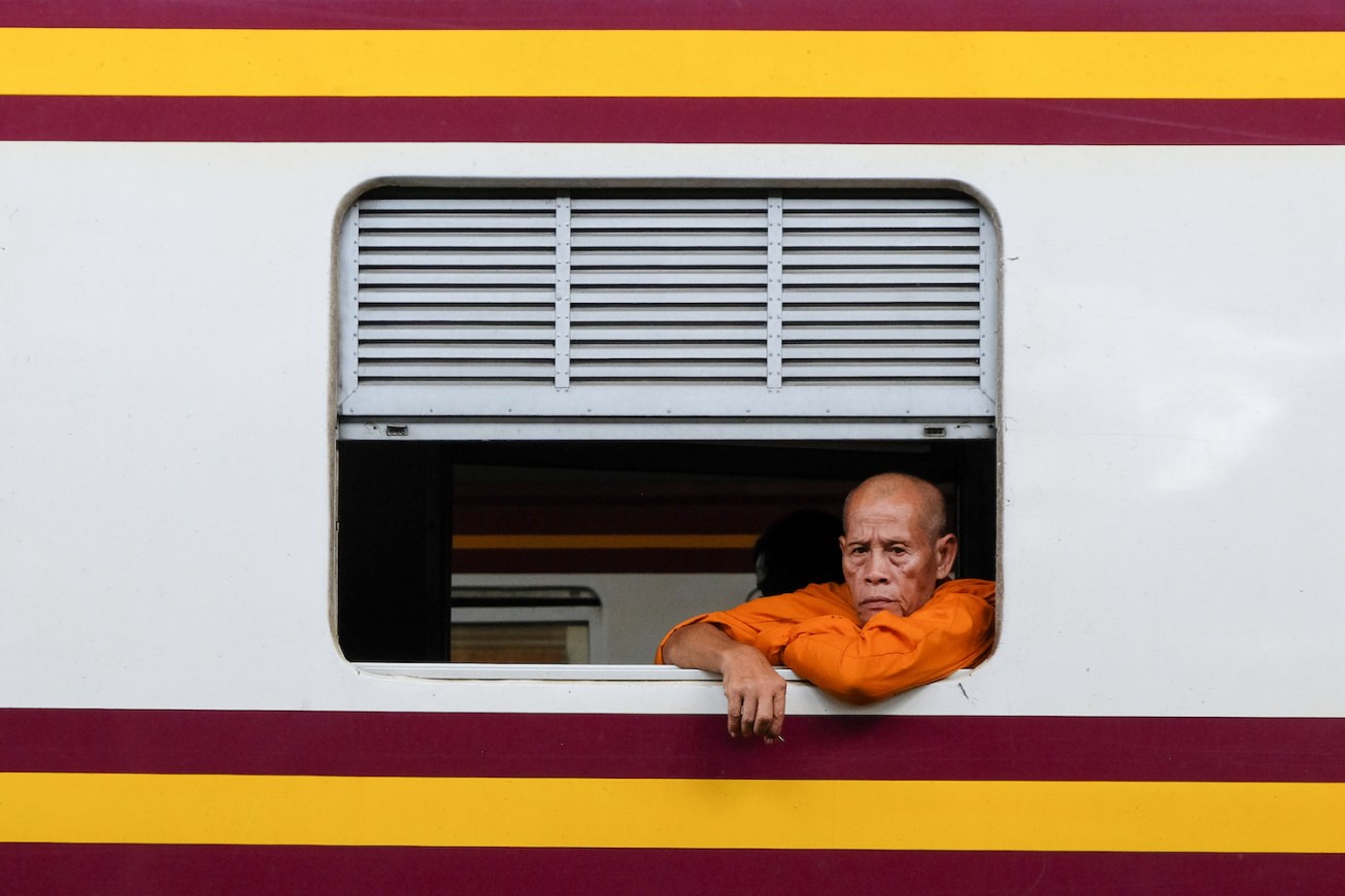 Monk at Hua Lamphong Station